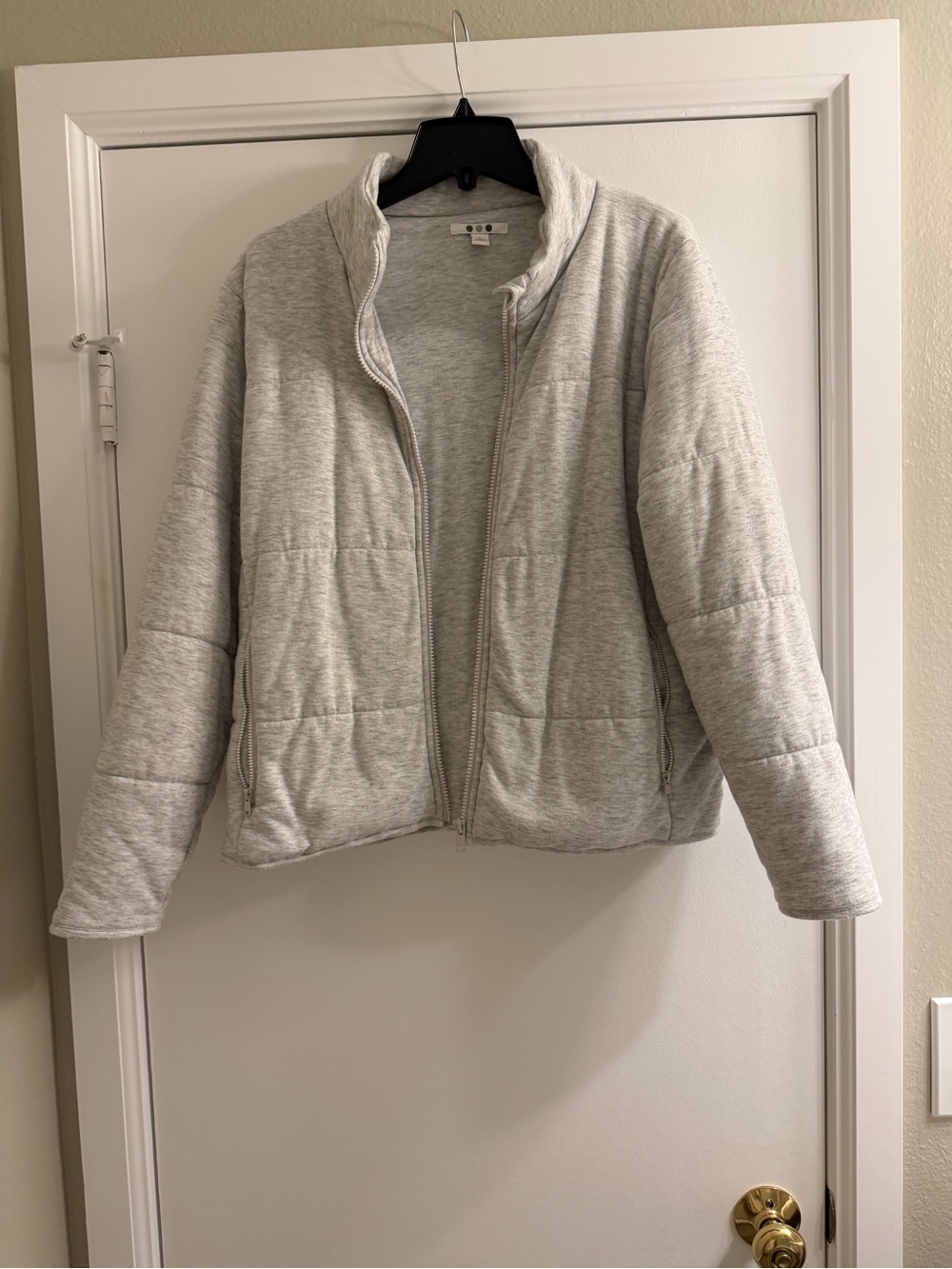 Three Dots Light Heather Gray Zip Hoodie